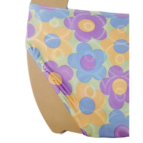 GK Elite VTG Holographic Shimmer Flower Power Cutout Leotard Bodysuit AL Adult L - Picture 8 of 16